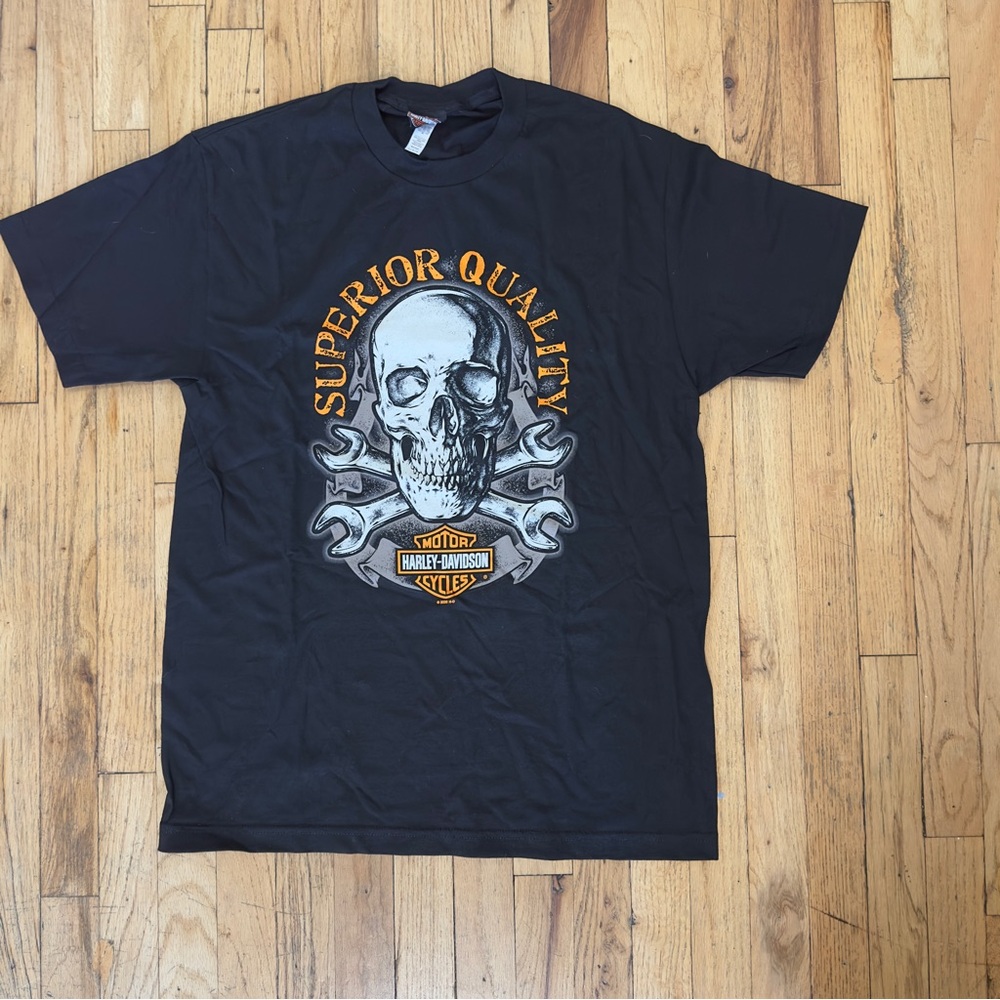 Harley-Davidson Black Skull Tee Short Sleeve size Large